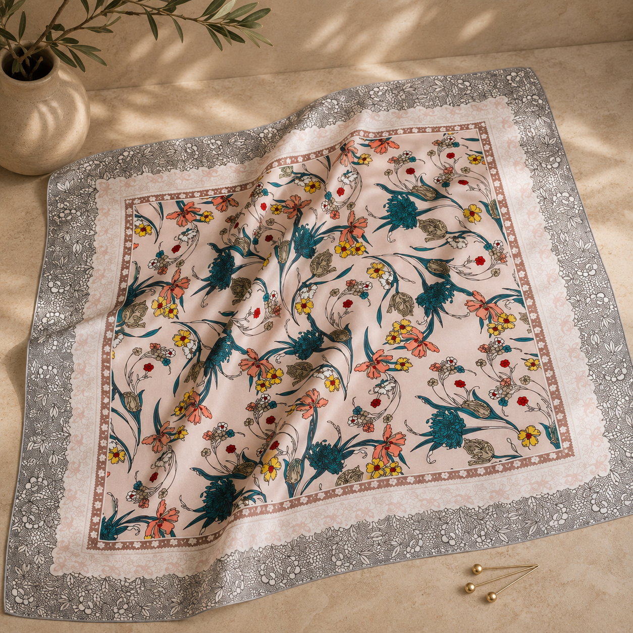 Bloom Satin Square Hijab