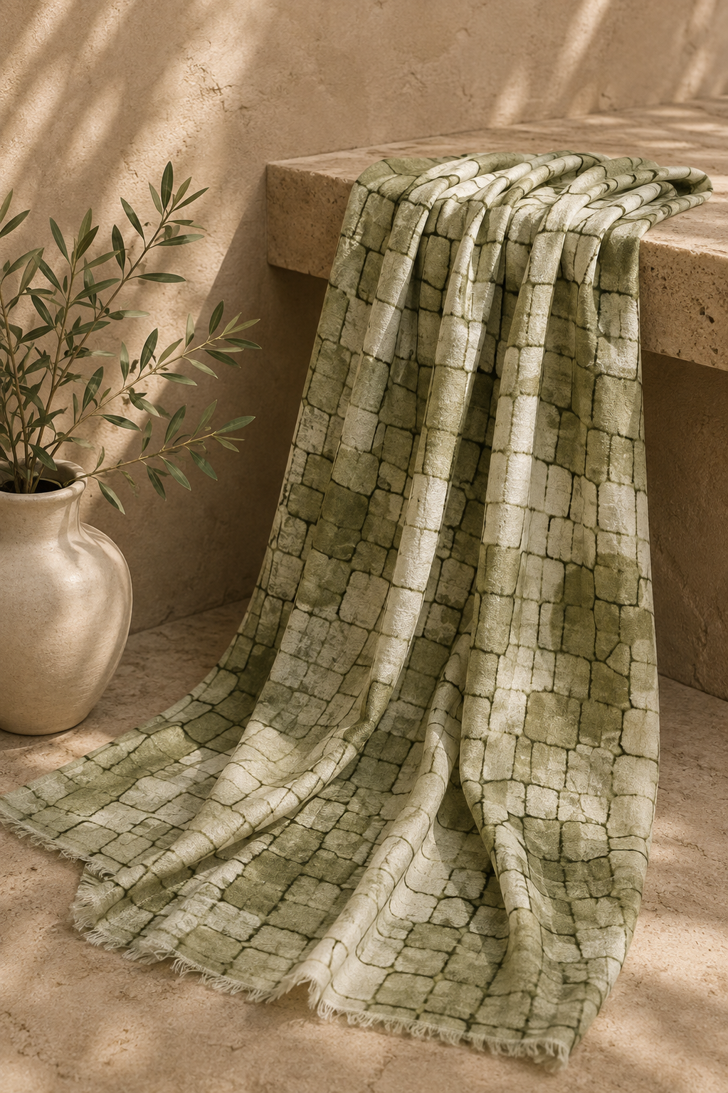 Moss Grid Essential Viscose