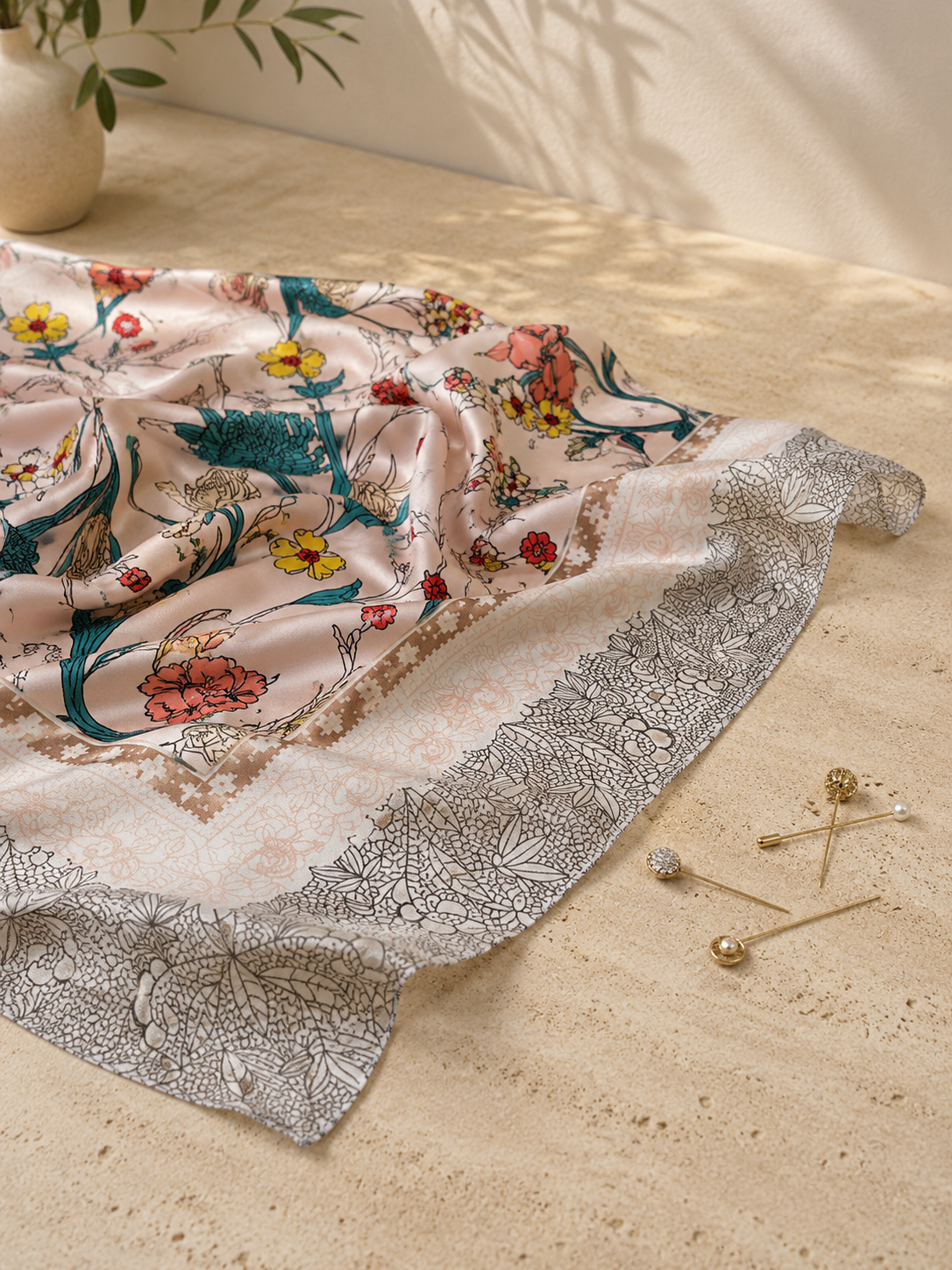 Bloom Satin Square Hijab